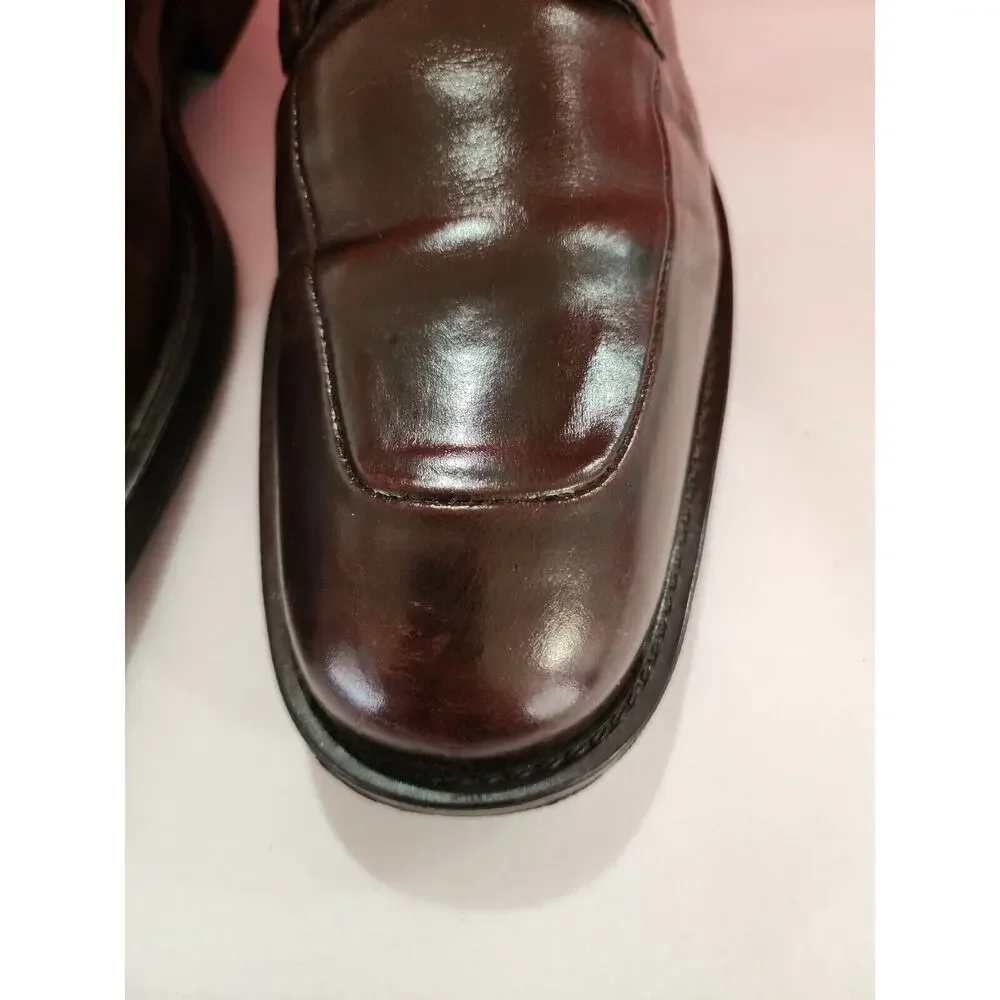 Johnston And Murphy Men's 10 M Handcrafted Italy Leather Oxford brown Shoes